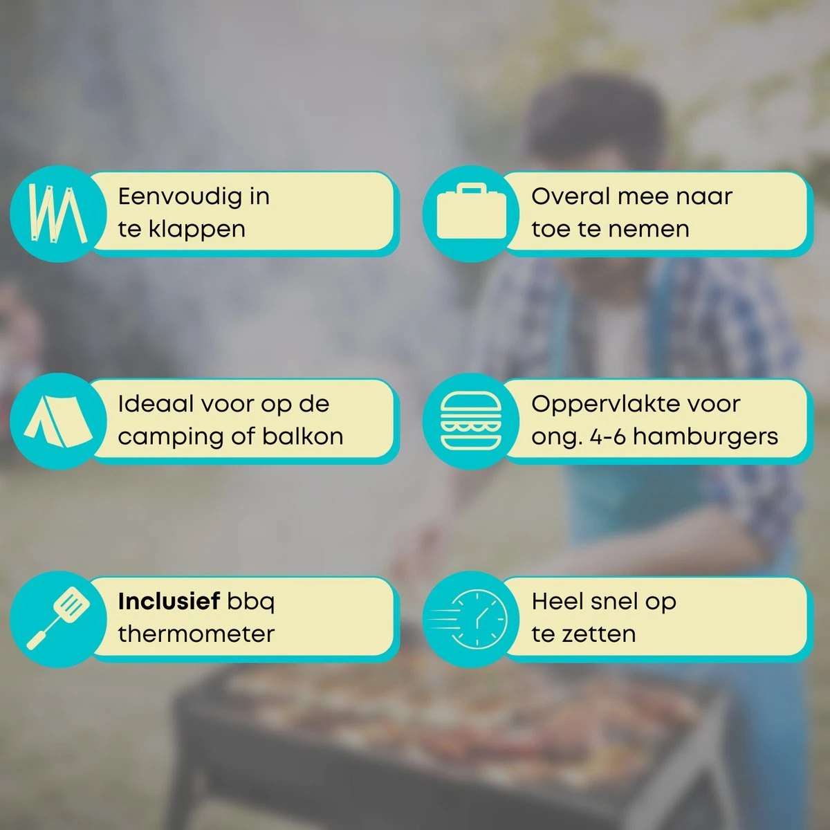 BBQ De Table Portable De Lynnz Avec Thermomètre GRATUIT - Pour Balcon Ou Camping - Barbecue à Charbon - Barbecue De Table - Barbecue - Mini - Barbecue - Grill 11 BBQ De Table Portable De Lynnz Avec Thermomètre GRATUIT - Pour Balcon Ou Camping - Barbecue à Charbon - Barbecue De Table - Barbecue - Mini - Barbecue - Grill – Image 9