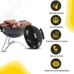 AG Mini Barbecue Ø 35cm - Barbecues à Charbon - Barbecue Kogelbarbecue - Klein Et Léger - Compact - Inox - 4-6 Personnes-Barbecue Rond - Incl. Couvercle - Barbecue Passe Partout -Grille De Ventilation Pour La Régulation De L'oxygène - Zwart -Magasin D'Accessoires Pour Barbecue 1200x1200 221