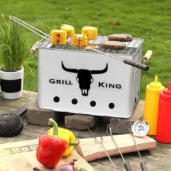 MikaMax - Barbecue Au Charbon De Bois Grill King - Acier Inoxydable - Comprend Un Cendrier Amovible Et Des Poignées Pliables -Magasin D'Accessoires Pour Barbecue 1200x1200 228