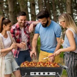 AG To- Go Barbecue Ø44 Cm - Barbecues à Charbon - Incl. Thermomètre - Température Inoxydable - Compact -Barbecue Carré - Incl. Couvercle - Barbecue Traditionnel - 6 Personnes - Partout Grille De Ventilation Pour Régulation D'oxygène - Zwart -Magasin D'Accessoires Pour Barbecue 1200x1200 267