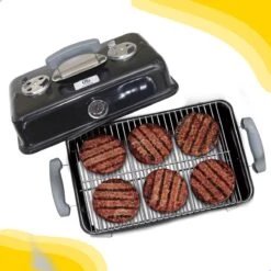 AG To- Go Barbecue Ø44 Cm - Barbecues à Charbon - Incl. Thermomètre - Température Inoxydable - Compact -Barbecue Carré - Incl. Couvercle - Barbecue Traditionnel - 6 Personnes - Partout Grille De Ventilation Pour Régulation D'oxygène - Zwart -Magasin D'Accessoires Pour Barbecue 1200x1200 268