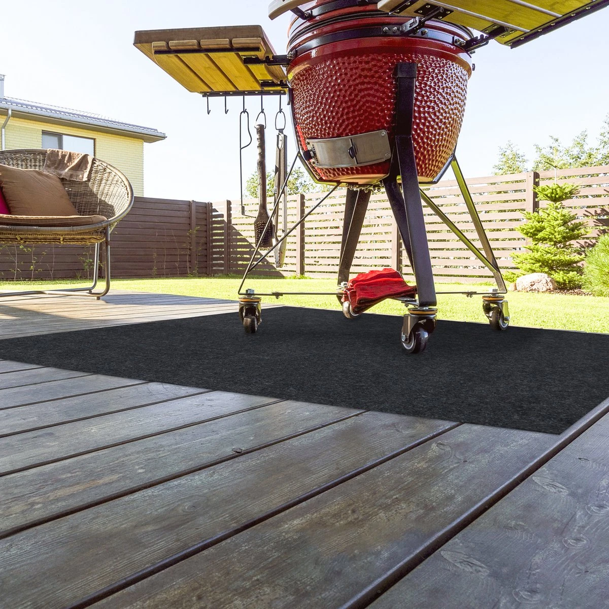 Tapis De Sol Pour Barbecue Relaxdays - Tapis De BBQ - 120 X 80 Cm - Tapis De Protection - Antidérapant - Anthracite 7 Tapis De Sol Pour Barbecue Relaxdays - Tapis De BBQ - 120 X 80 Cm - Tapis De Protection - Antidérapant - Anthracite – Image 5