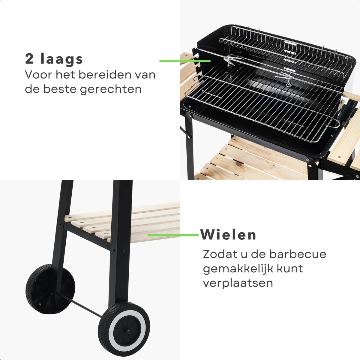 Cheqo® Barbecue Mobile - BBQ Sur Roues - BBQ à Charbon De Bois - Cuisine Extérieure - 45x31cm - 6kg - Paravent Avec Fentes - 2 Roues - Réglable 8 Cheqo® Barbecue Mobile - BBQ Sur Roues - BBQ à Charbon De Bois - Cuisine Extérieure - 45x31cm - 6kg - Paravent Avec Fentes - 2 Roues - Réglable – Image 6