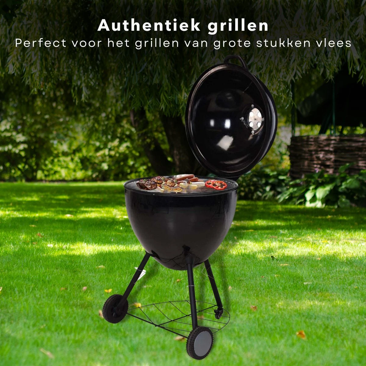 BBQ à Charbon De Bois Cheqo® Luxe XXL - Ø 56,5 Cm - Surface De La Grille 49 Cm - Grille De Ventilation En Acier Inoxydable - Hauteur 97 Cm - Poids 14,6 Kg - Mobile - Barbecue 4 BBQ à Charbon De Bois Cheqo® Luxe XXL - Ø 56,5 Cm - Surface De La Grille 49 Cm - Grille De Ventilation En Acier Inoxydable - Hauteur 97 Cm - Poids 14,6 Kg - Mobile - Barbecue – Image 2