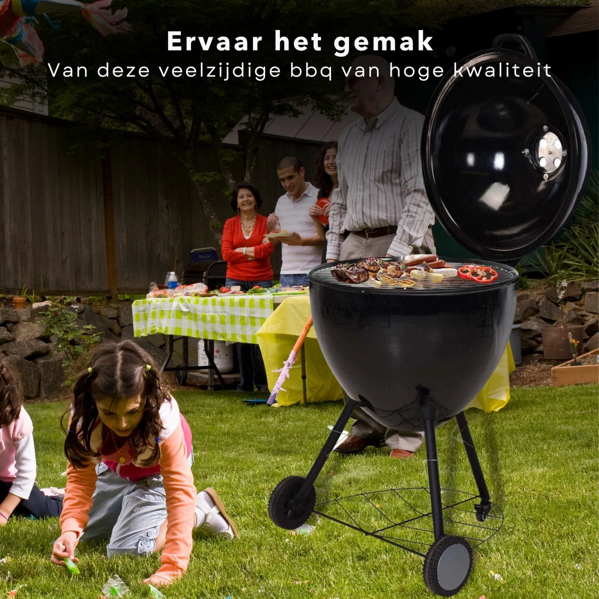 BBQ à Charbon De Bois Cheqo® Luxe XXL - Ø 56,5 Cm - Surface De La Grille 49 Cm - Grille De Ventilation En Acier Inoxydable - Hauteur 97 Cm - Poids 14,6 Kg - Mobile - Barbecue 6 BBQ à Charbon De Bois Cheqo® Luxe XXL - Ø 56,5 Cm - Surface De La Grille 49 Cm - Grille De Ventilation En Acier Inoxydable - Hauteur 97 Cm - Poids 14,6 Kg - Mobile - Barbecue – Image 4
