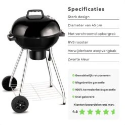 Barbecue à Charbon De Bois Rond De Luxe Cheqo® - Grille De Cuisson 45 Cm - 2 Roues - Support De Rangement Chromé - 82x54x54cm - BBQ 9 Barbecue à Charbon De Bois Rond De Luxe Cheqo® - Grille De Cuisson 45 Cm - 2 Roues - Support De Rangement Chromé - 82x54x54cm - BBQ -Magasin D'Accessoires Pour Barbecue 1200x1200 326