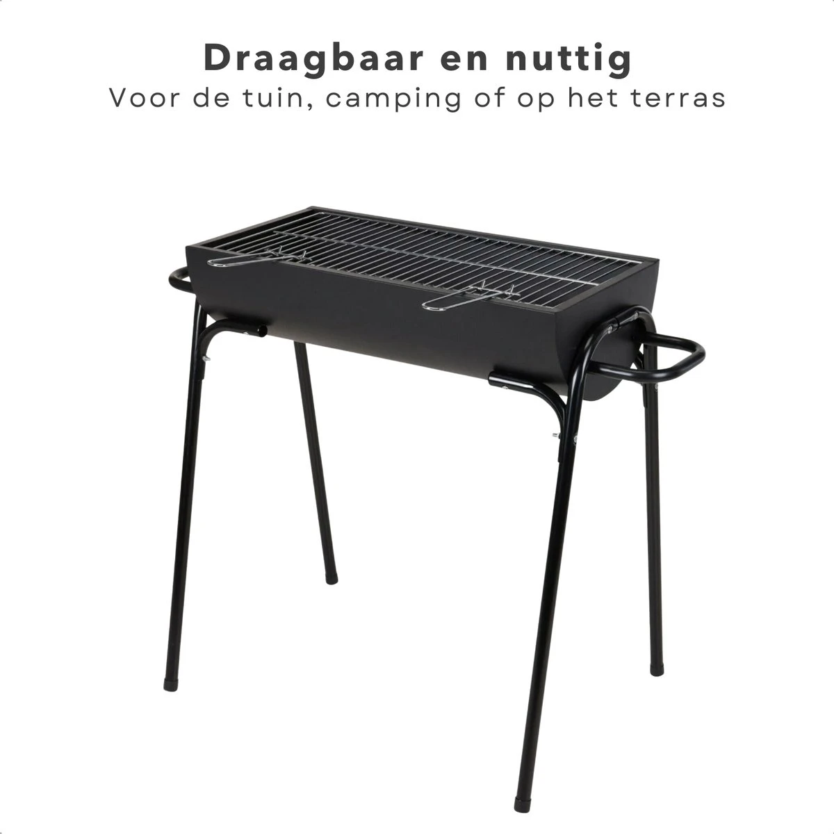 Barbecue à Charbon Cheqo® - Barbecue à Charbon De Bois - BBQ - Demi-cylindre - 88x50xH72cm - Surface De Gril 60x29cm - Revêtement En Poudre Zwart - 6600g - Titre Par Défaut 4 Barbecue à Charbon Cheqo® - Barbecue à Charbon De Bois - BBQ - Demi-cylindre - 88x50xH72cm - Surface De Gril 60x29cm - Revêtement En Poudre Zwart - 6600g - Titre Par Défaut – Image 2