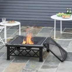 Outsunny 3-en-1 Brasero Brasero Avec Grille De Protection Contre Les étincelles Barbecue De Jardin Noir 842-170 18 Outsunny 3-en-1 Brasero Brasero Avec Grille De Protection Contre Les étincelles Barbecue De Jardin Noir 842-170 -Magasin D'Accessoires Pour Barbecue 1200x1200 345