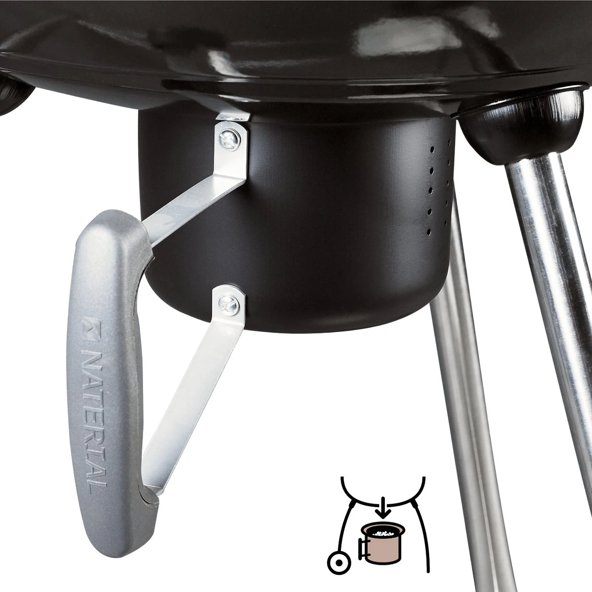 NATERIAL - Barbecue à Charbon PHOENIX ALPHA - 8 Personnes - Ø 57 Cm - H. 97 Cm - Acier émaillé - Zwart - Barbecue Boule 8 NATERIAL - Barbecue à Charbon PHOENIX ALPHA - 8 Personnes - Ø 57 Cm - H. 97 Cm - Acier émaillé - Zwart - Barbecue Boule – Image 6