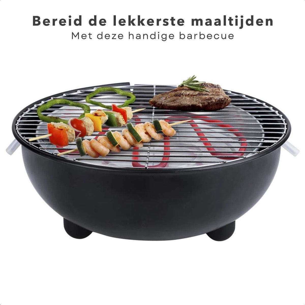 Barbecue Électrique Cheqo® - BBQ Électrique - Barbecue Électrique - Surface De Cuisson ø32cm - Wit Ou Zwart 5 Barbecue Électrique Cheqo® - BBQ Électrique - Barbecue Électrique - Surface De Cuisson ø32cm - Wit Ou Zwart – Image 3