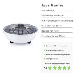 Barbecue Électrique Cheqo® - BBQ Électrique - Barbecue Électrique - Surface De Cuisson ø32cm - Wit Ou Zwart 11 Barbecue Électrique Cheqo® - BBQ Électrique - Barbecue Électrique - Surface De Cuisson ø32cm - Wit Ou Zwart -Magasin D'Accessoires Pour Barbecue 1200x1200 416