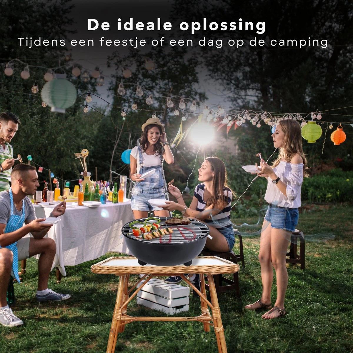 Barbecue Électrique Cheqo® - BBQ Électrique - Barbecue Électrique - Surface De Cuisson ø32cm - Wit Ou Zwart 7 Barbecue Électrique Cheqo® - BBQ Électrique - Barbecue Électrique - Surface De Cuisson ø32cm - Wit Ou Zwart – Image 5