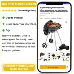Barbecue AG Ø 46 Cm - Barbecues à Charbon - Barbecue Kogelbarbecue Incl. Thermomètre - Température Inoxydable - Barbecue Rond - Incl. Couvercle Et Roues - Barbecue Traditionnel - 7 Personnes - Grille De Ventilation Pour Régulation Oxygène - Zwart - -Magasin D'Accessoires Pour Barbecue 1200x1200 43