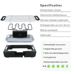 Barbecue De Table électrique Cheqo® - Plaque De Gril électrique - Modèle De Table BBQ électrique - Acier Inoxydable Et Plastique - Avec Réservoir D'eau, Thermostat, Interrupteur - 2000W 11 Barbecue De Table électrique Cheqo® - Plaque De Gril électrique - Modèle De Table BBQ électrique - Acier Inoxydable Et Plastique - Avec Réservoir D'eau, Thermostat, Interrupteur - 2000W -Magasin D'Accessoires Pour Barbecue 1200x1200 433