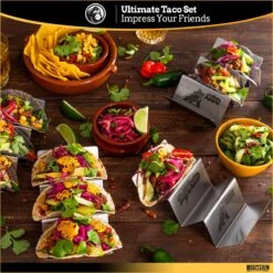Porte-tacos Pour Taco Friday - Porte-hot-dogs Double Face - Les Porte-saucisses Grillades Facilitent La Préparation - Plus De Gâchis - Acier Inoxydable, Passe Au Lave-vaisselle - Lot De 4 -Magasin D'Accessoires Pour Barbecue 1200x1200 451