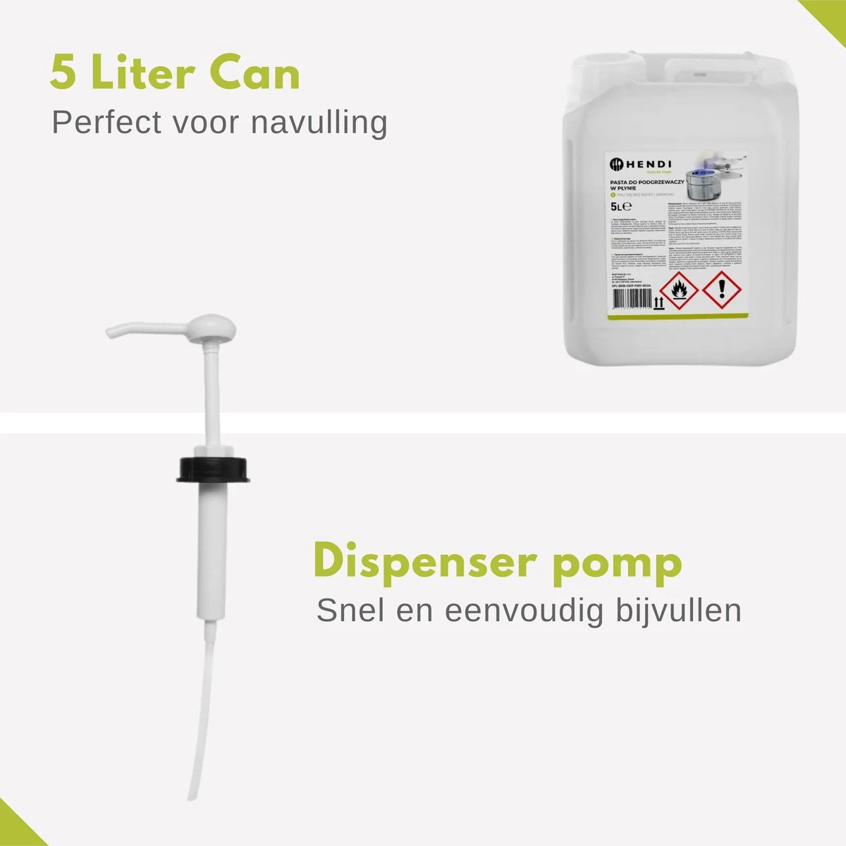 Hendi Burning Paste Pour Chafing Dish - Pompe Distributrice De Gel Brûlant Incluse - Can De 5 Litres 4 Hendi Burning Paste Pour Chafing Dish - Pompe Distributrice De Gel Brûlant Incluse - Can De 5 Litres – Image 2