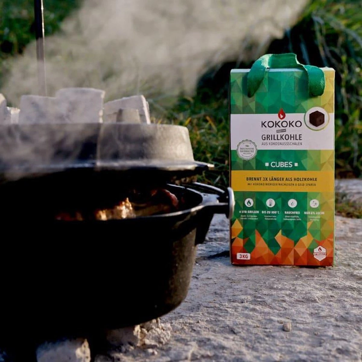 McBrikett Kokoko Briquettes Cubes 3 Kg Pour La Cuisson Au BBQ Et Au Four Hollandais 6 McBrikett Kokoko Briquettes Cubes 3 Kg Pour La Cuisson Au BBQ Et Au Four Hollandais – Image 4