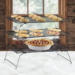 Grille De Refroidissement à 3 Niveaux, Grille à Gâteaux Empilable, Droitier, Avec Revêtement Antiadhésif, Surface De Refroidissement Extra Large Et Refroidissement Rapide, 40 X 25 Cm, 3 Niveaux -Magasin D'Accessoires Pour Barbecue 1200x1200 488