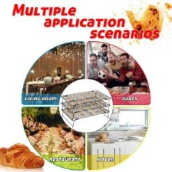 Grille De Refroidissement à 3 Niveaux, Grille à Gâteaux Empilable, Droitier, Avec Revêtement Antiadhésif, Surface De Refroidissement Extra Large Et Refroidissement Rapide, 40 X 25 Cm, 3 Niveaux -Magasin D'Accessoires Pour Barbecue 1200x1200 489