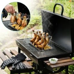 Grille D'ailes De Poulet Navaris Pour Le BBQ - Support De Cuisse De Poulet Avec égouttoir - Accessoire De Gril Et De Barbecue Pour 14 Pièces De Poulet - Acier Inoxydable -Magasin D'Accessoires Pour Barbecue 1200x1200 494