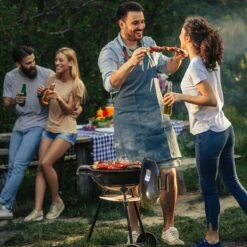 Barbecue AG Ø 46 Cm - Barbecues à Charbon - Barbecue Kogelbarbecue Incl. Thermomètre - Température Inoxydable - Barbecue Rond - Incl. Couvercle Et Roues - Barbecue Traditionnel - 7 Personnes - Grille De Ventilation Pour Régulation Oxygène - Zwart - -Magasin D'Accessoires Pour Barbecue 1200x1200 50