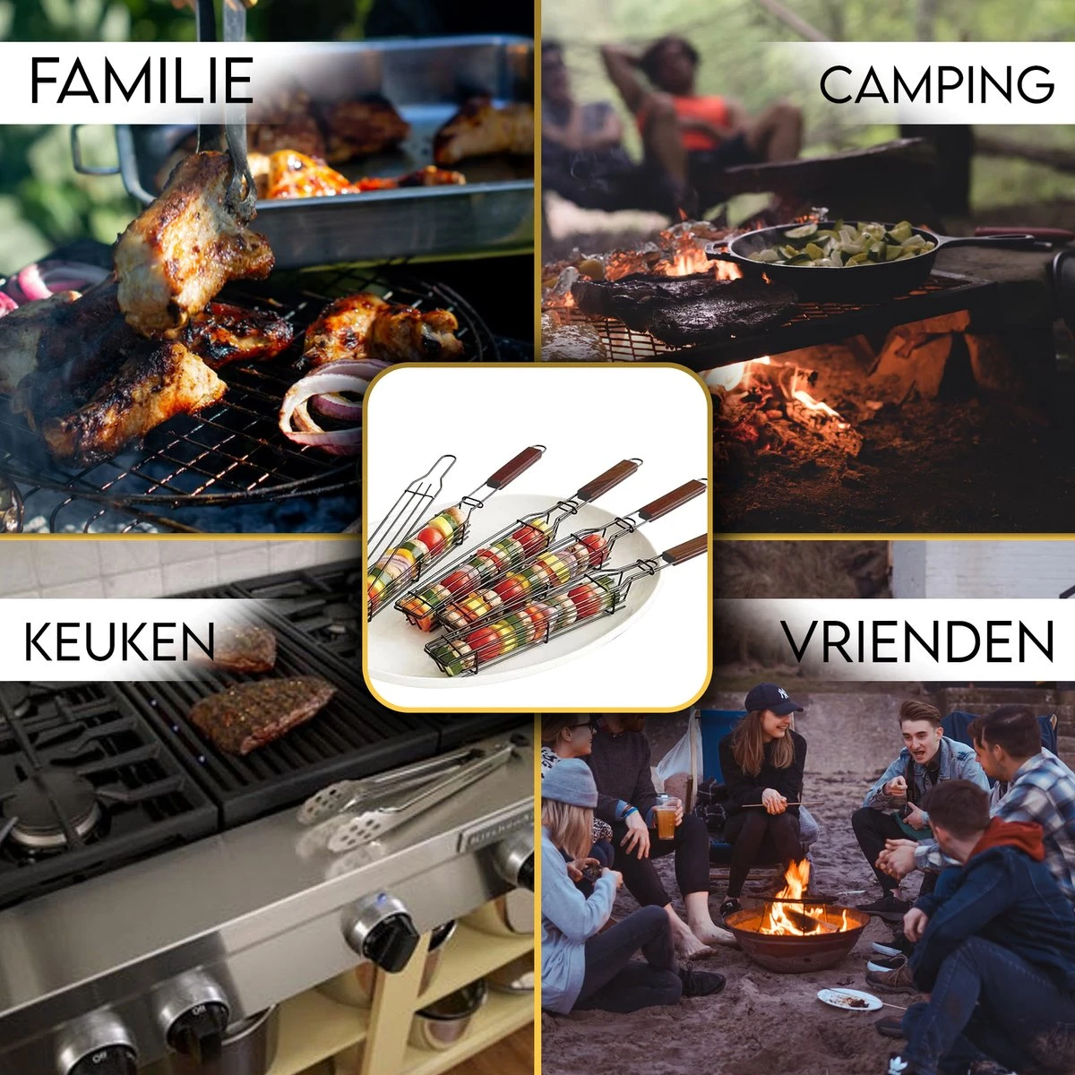 PROKING BBQ Grill Rack Clamp Basket - Accessoires Barbecue - Viande - Poisson - Vega - Set De 2 Pièces 7 PROKING BBQ Grill Rack Clamp Basket - Accessoires Barbecue - Viande - Poisson - Vega - Set De 2 Pièces – Image 5