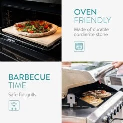 Navaris XL Pour Four Et Barbecue - Plaque à Pizza Rectangulaire 38 X 30 Cm - Y Compris Pelle à Pizza Avec Manche Extra-long - Céramique émaillée -Magasin D'Accessoires Pour Barbecue 1200x1200 522