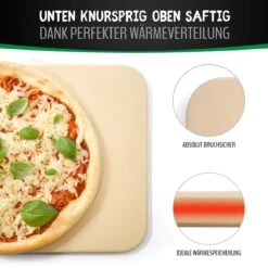 Liebspecht® Pierre à Pizza Et Poussoir à Pizza De Haute Qualité [FREE BRUSH] - Convient Au Four, Au Gril Et Au Gril à Gaz - Ensemble De Pierre à Pizza Pour Pizza Comme Dans Le Restaurant Italien - Pierre à Pain - Résistant à La Chaleur -Magasin D'Accessoires Pour Barbecue 1200x1200 536