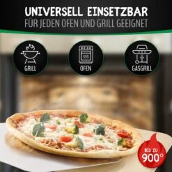 Liebspecht® Pierre à Pizza Et Poussoir à Pizza De Haute Qualité [FREE BRUSH] - Convient Au Four, Au Gril Et Au Gril à Gaz - Ensemble De Pierre à Pizza Pour Pizza Comme Dans Le Restaurant Italien - Pierre à Pain - Résistant à La Chaleur -Magasin D'Accessoires Pour Barbecue 1200x1200 537