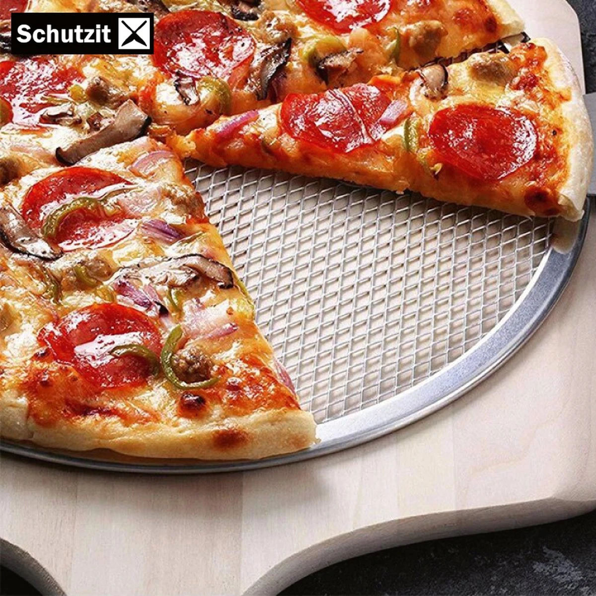 Schutzit - 2 Pièces Assiette à Pizza - 25,5 Cm - Plaque De Cuisson à Pizza - Plaque De Fond En Maille - Forme De Pizza - Plaque à Pizza BBQ 10 Schutzit - 2 Pièces Assiette à Pizza - 25,5 Cm - Plaque De Cuisson à Pizza - Plaque De Fond En Maille - Forme De Pizza - Plaque à Pizza BBQ – Image 8
