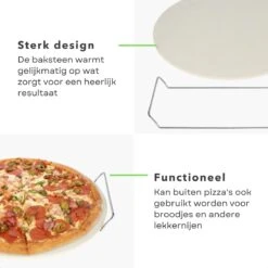 Pierre à Pizza Cheqo® - Pierre à Pizza - Pierre à Four - Pierre à Pizza - Pierre à BBQ - Pierre à Pizza Pour BBQ Et Four - Pierre à Pain - Avec Grille En Métal - ø33cm -Magasin D'Accessoires Pour Barbecue 1200x1200 570