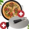 YUGN BLACK Pizza Stone BBQ FR Pelle à Pizza 30cm Spatule à Pizza - Pierre à Pizza Four Pierre à Pizza Ronde De 33 CM - Fabriquée En Cordiérite Uniek Pelle à Pizza En Céramique En Acier Inoxydable -Magasin D'Accessoires Pour Barbecue 1200x1200 579