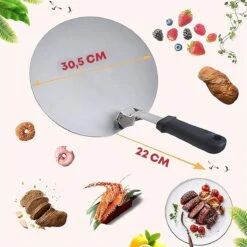 YUGN BLACK Pizza Stone BBQ FR Pelle à Pizza 30cm Spatule à Pizza - Pierre à Pizza Four Pierre à Pizza Ronde De 33 CM - Fabriquée En Cordiérite Uniek Pelle à Pizza En Céramique En Acier Inoxydable -Magasin D'Accessoires Pour Barbecue 1200x1200 583