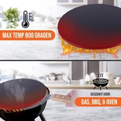 LifeGreens Pierre à Pizza + Pelle à Pizza + Rouleau à Pizza Avec Pelle à Gâteau Pierre à Pizza BBQ - Four à Pierre à Pizza - Pierre à Pizza Ronde - Assiette à Pizza -Pizzaspipe- Écologique - Céramique - 600 ° C - Ø 33 - Zwart -Magasin D'Accessoires Pour Barbecue 1200x1200 589