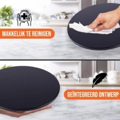 LifeGreens Pierre à Pizza + Pelle à Pizza + Rouleau à Pizza Avec Pelle à Gâteau Pierre à Pizza BBQ - Four à Pierre à Pizza - Pierre à Pizza Ronde - Assiette à Pizza -Pizzaspipe- Écologique - Céramique - 600 ° C - Ø 33 - Zwart -Magasin D'Accessoires Pour Barbecue 1200x1200 592