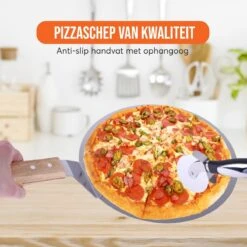 LifeGreens Pierre à Pizza + Pelle à Pizza + Rouleau à Pizza Avec Pelle à Gâteau Pierre à Pizza BBQ - Four à Pierre à Pizza - Pierre à Pizza Ronde - Assiette à Pizza -Pizzaspipe- Écologique - Céramique - 600 ° C - Ø 33 - Zwart -Magasin D'Accessoires Pour Barbecue 1200x1200 595