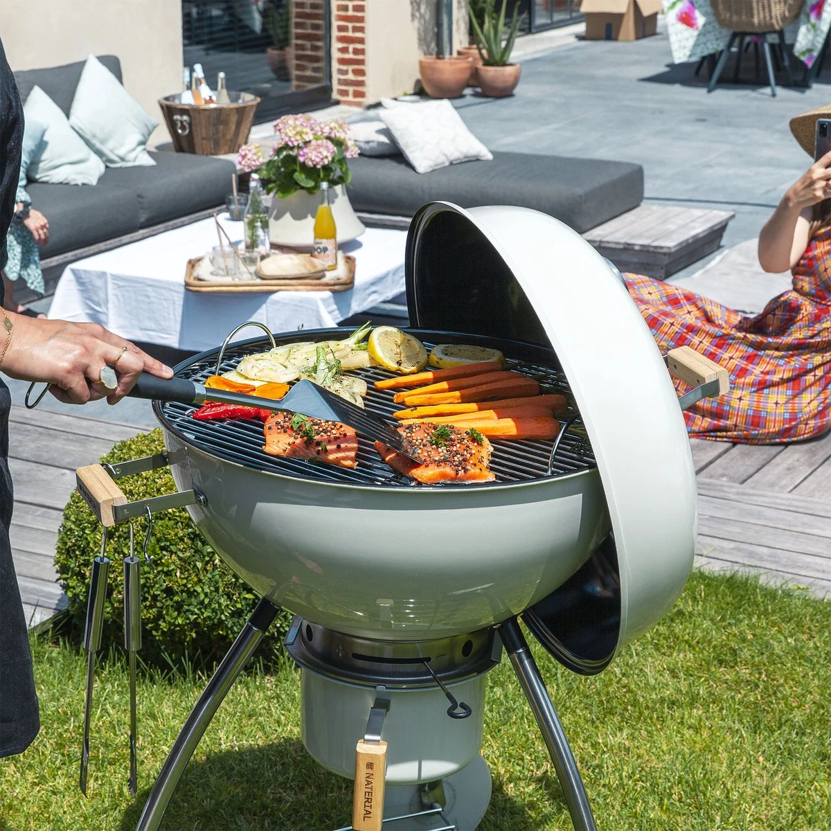 NATERIAL - Barbecue à Charbon PHOENIX BETA II - 8 Personnes - Ø 57 Cm - H. 108 Cm - Acier émaillé - Crème - Kogelbarbecue 9 NATERIAL - Barbecue à Charbon PHOENIX BETA II - 8 Personnes - Ø 57 Cm - H. 108 Cm - Acier émaillé - Crème - Kogelbarbecue – Image 7