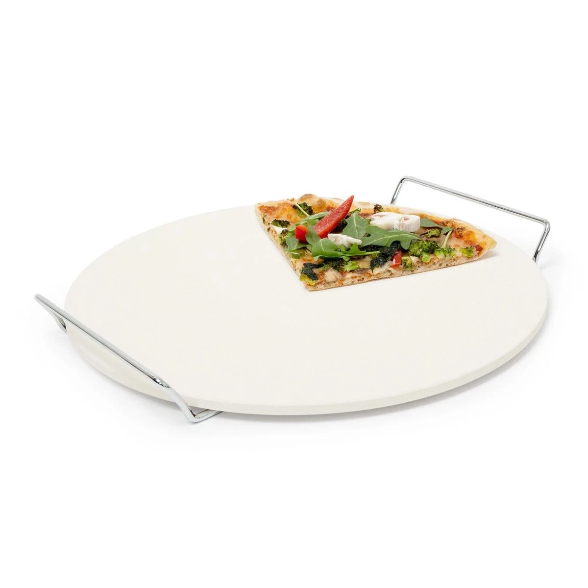 Pierre à Pizza Avec Support En Métal - Brique à Pizza - Pierre à Pizza - Assiette à Pizza - Cordiérite Ø 33 Cm 8 Pierre à Pizza Avec Support En Métal - Brique à Pizza - Pierre à Pizza - Assiette à Pizza - Cordiérite Ø 33 Cm – Image 6