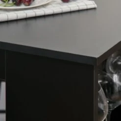 HOMCOM Table De Bar, Bureau, Table De Cuisine Avec 3 étagères, Aggloméré Noir 835-390 -Magasin D'Accessoires Pour Barbecue 1200x1200 665