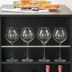 HOMCOM Table De Bar, Bureau, Table De Cuisine Avec 3 étagères, Aggloméré Noir 835-390 -Magasin D'Accessoires Pour Barbecue 1200x1200 666