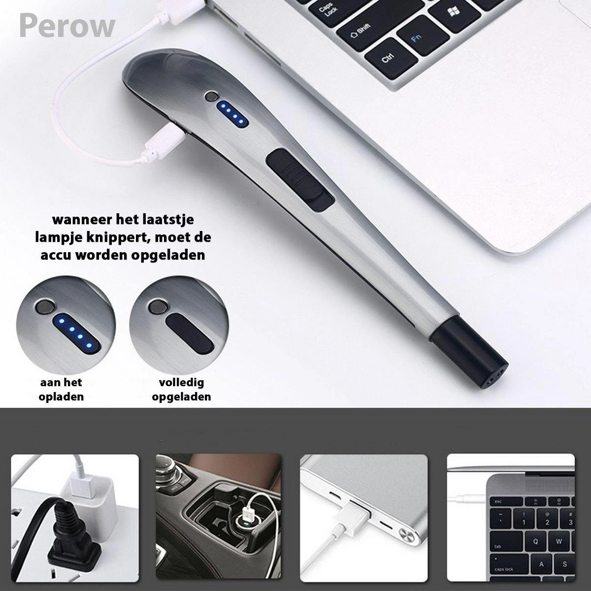 Briquet électrique Long Rechargeable - Argent - Briquet à Plasma Durable - Emballage Cadeau Inclus - BBQ - Bougies 5 Briquet électrique Long Rechargeable - Argent - Briquet à Plasma Durable - Emballage Cadeau Inclus - BBQ - Bougies – Image 3