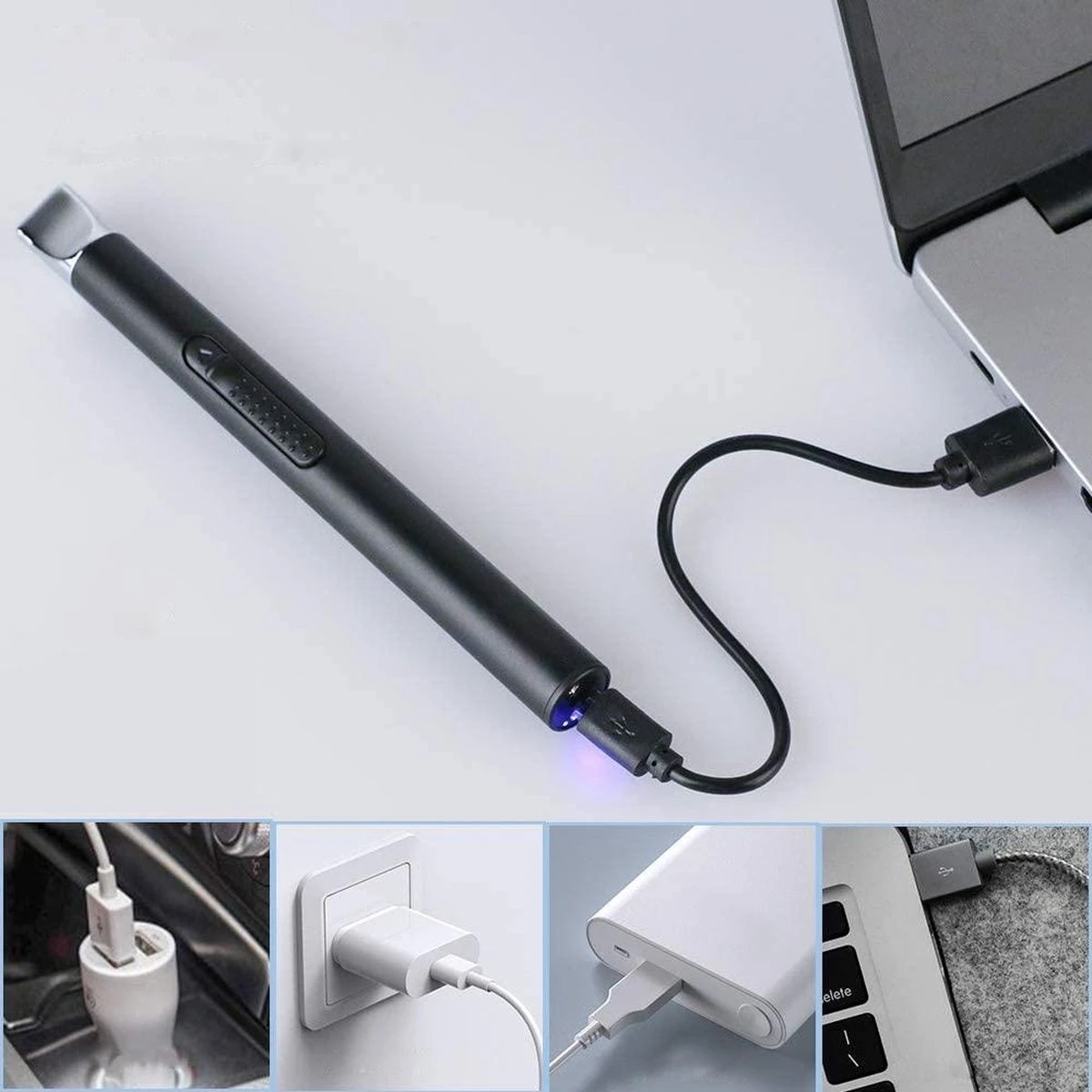 Briquet électrique Long Rechargeable - Briquet à Plasma Durable - Coffret Cadeau Inclus - BBQ - Bougies - Zwart 8 Briquet électrique Long Rechargeable - Briquet à Plasma Durable - Coffret Cadeau Inclus - BBQ - Bougies - Zwart – Image 6