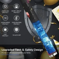 BOTC Briquet électrique - Rechargeable Par USB - Rechargeable Avec Câble USB - Coupe-vent - BBQ - Bougies - Zwart -Magasin D'Accessoires Pour Barbecue 1200x1200 765