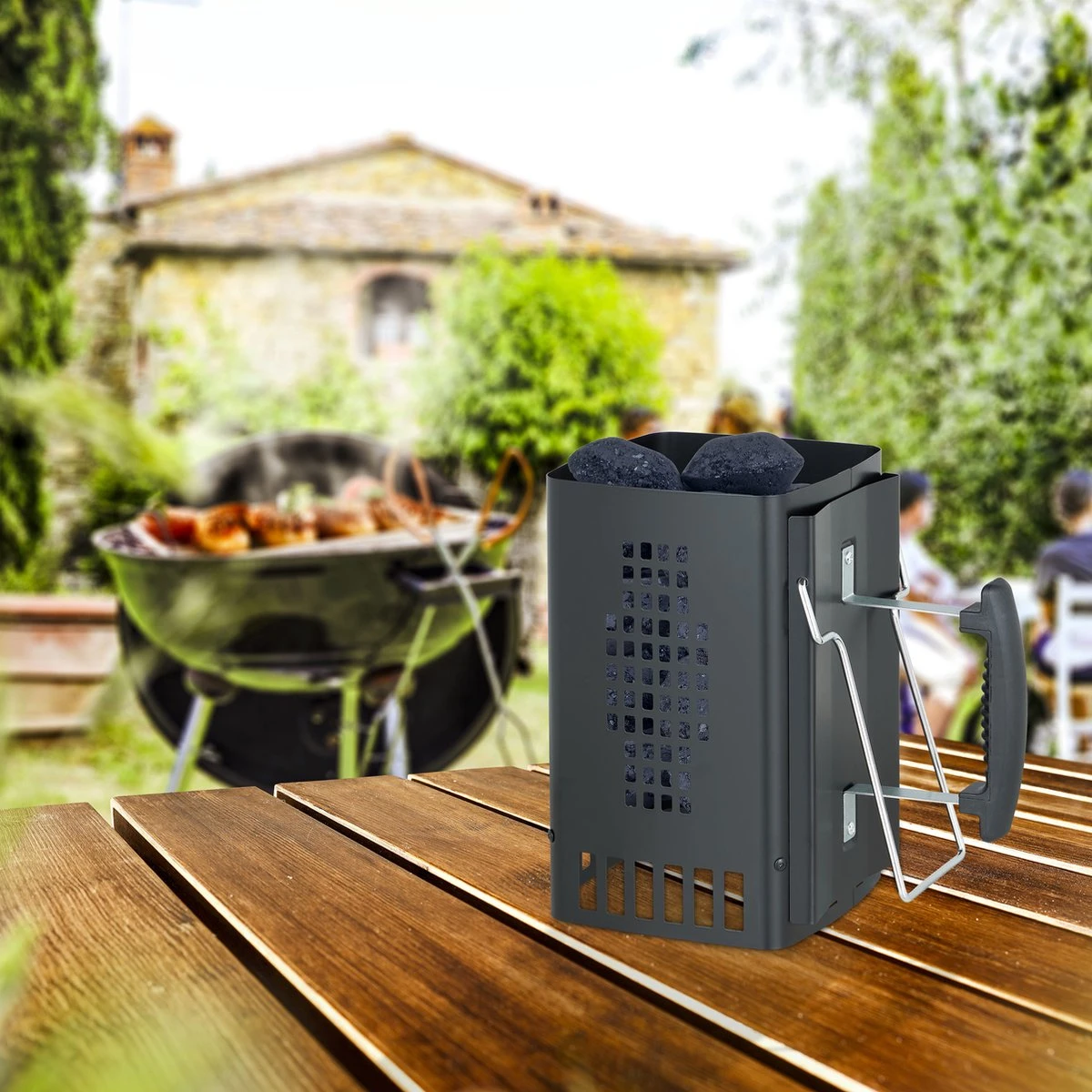Allumeur De Briquettes Relaxdays - Avec Poignée - Allume-charbon - Barbecue - Fer - Noir 5 Allumeur De Briquettes Relaxdays - Avec Poignée - Allume-charbon - Barbecue - Fer - Noir – Image 3