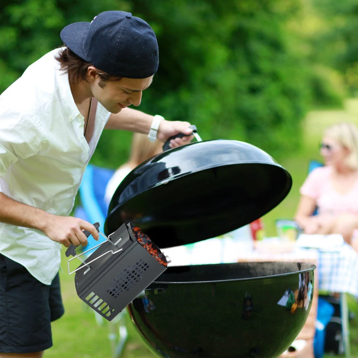 Allumeur De Briquettes Relaxdays - Avec Poignée - Allume-charbon - Barbecue - Fer - Noir 8 Allumeur De Briquettes Relaxdays - Avec Poignée - Allume-charbon - Barbecue - Fer - Noir – Image 6