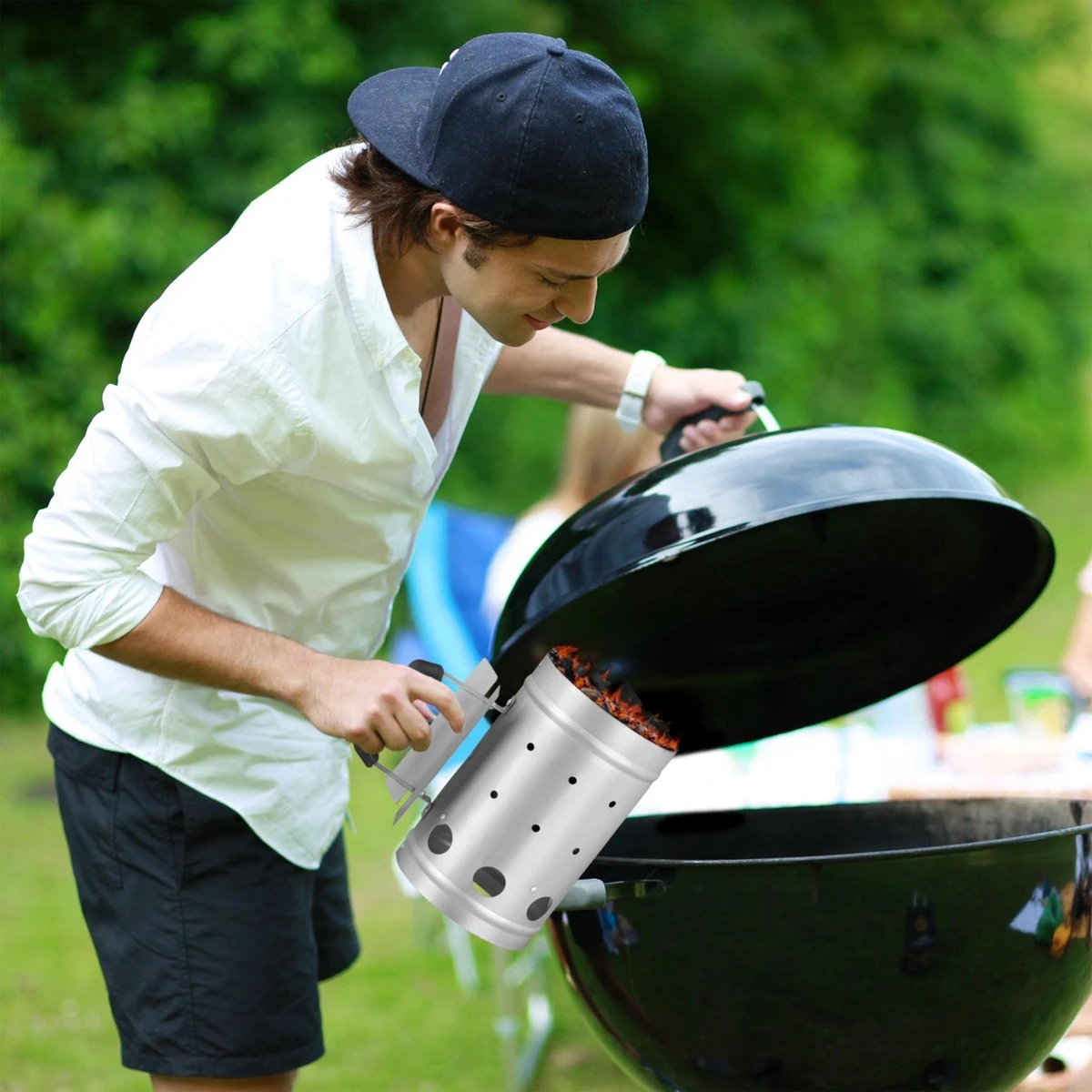 Relaxdays Briquette Starter - BBQ Starter - Charbon De Bois Starter - Barbecue Starter - Silver 7 Relaxdays Briquette Starter - BBQ Starter - Charbon De Bois Starter - Barbecue Starter - Silver – Image 5