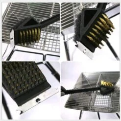 Brosse De Nettoyage Pour Barbecue En Acier Trempé - Or Noir - 27x7x7cm | Outils De Barbecue | Brosse 2 En 1 Pour Poncer Et Essuyer -Magasin D'Accessoires Pour Barbecue 1200x1200 827