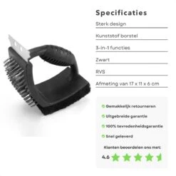 Cheqo® Brosse à Barbecue 3 En 1 - Brosse à BBQ Avec Grattoir - Gratte, Sable Et Brosse - Brosse En Plastique Et Grattoir En Acier Inoxydable - Nettoyage De Grille De Barbecue - 25 Cm 12 Cheqo® Brosse à Barbecue 3 En 1 - Brosse à BBQ Avec Grattoir - Gratte, Sable Et Brosse - Brosse En Plastique Et Grattoir En Acier Inoxydable - Nettoyage De Grille De Barbecue - 25 Cm -Magasin D'Accessoires Pour Barbecue 1200x1200 859