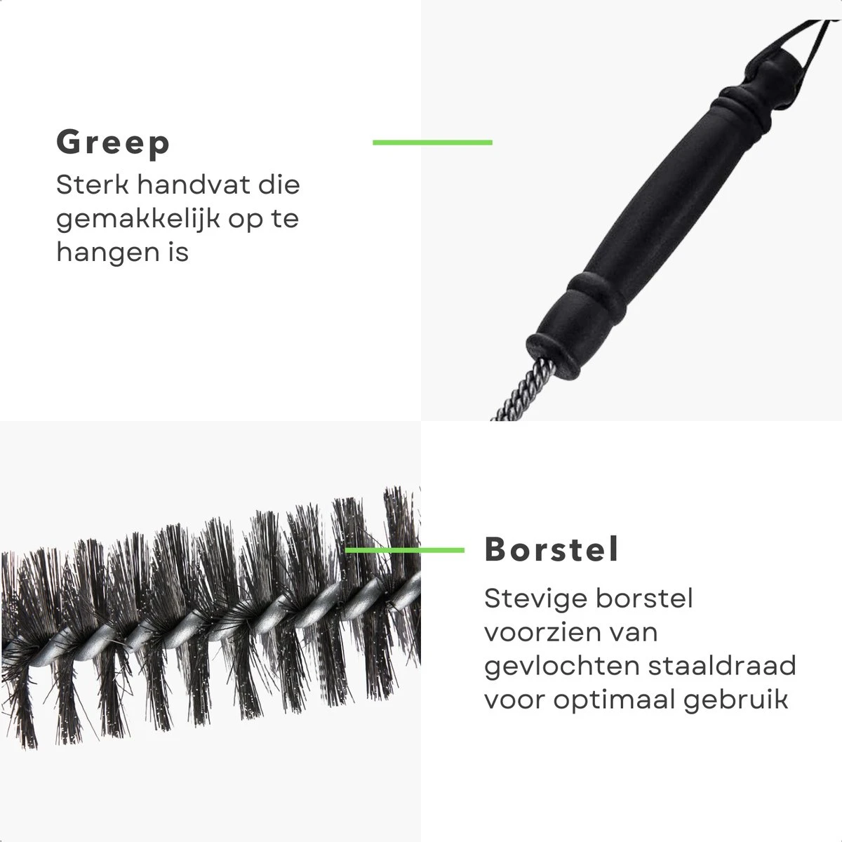 Cheqo® BBQ Brush - Brosse De Nettoyage Barbecue - Brosse De Nettoyage Grille - Brosse En Acier - Fil D'Acier Tressé - Manche Robuste - 31x16cm 6 Cheqo® BBQ Brush - Brosse De Nettoyage Barbecue - Brosse De Nettoyage Grille - Brosse En Acier - Fil D'Acier Tressé - Manche Robuste - 31x16cm – Image 4