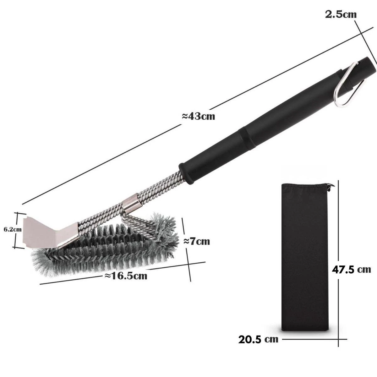 Gohh Brosse Pour Barbecue Avec Grattoir - Brosse De Nettoyage - Grattoir Pour Barbecue Avec Sac De Rangement Pratique 2 En 1 5 Gohh Brosse Pour Barbecue Avec Grattoir - Brosse De Nettoyage - Grattoir Pour Barbecue Avec Sac De Rangement Pratique 2 En 1 – Image 3